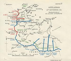 Situation 24th September 1915. Showing direction of the Allied Offensive [Western Front]