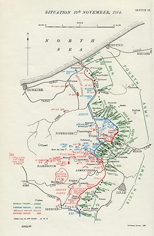 Bild des Verkufers fr Situation 10th November, 1914 [Battle of Ypres] zum Verkauf von Antiqua Print Gallery