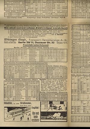 Wiking Fahrplan Sommer 1927