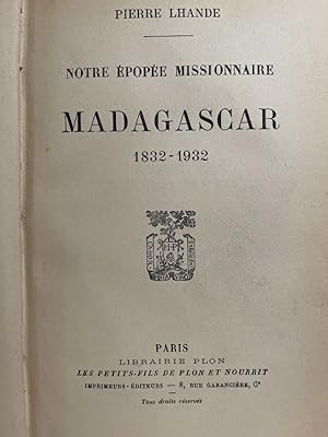 Bild des Verkufers fr Madagascar 1832 1932 zum Verkauf von LIBRAIRIE GIL-ARTGIL SARL
