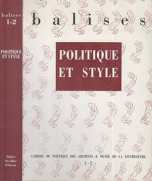Bild des Verkufers fr Balises 1-2 /politique et style zum Verkauf von PRISCA