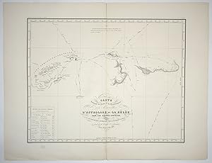 Imagen del vendedor de Carte contenant les routes et les reconnaissances des corvettes L'Astrolabe et la Zelee dans les regions Australes levee et dressee par M. Vincendon Dumoulin Ingenieur hydrographe de la marine a bord de la corvette L'Astrolabe, janvier, fevrier et mars 1838 a la venta por Antipodean Books, Maps & Prints, ABAA