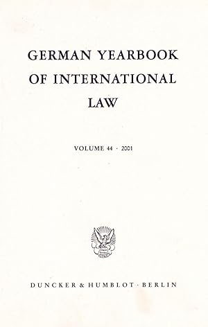 Seller image for German Yearbook of International Law / Jahrbuch fr Internationales Recht. for sale by moluna