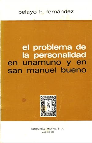 Imagen del vendedor de El Problema De La Personalidad En Unamuno Y En San Manuel Bueno (Signed) a la venta por Craig Stark