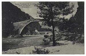 LANZO TORINESE. PONTE DEL DIAVOLO E ACQUEDOTTO. Cartolina viaggiata del 1934: