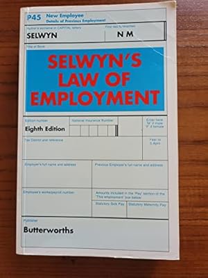 Imagen del vendedor de Law of Employment a la venta por WeBuyBooks