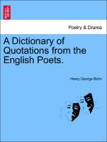 Bild des Verkufers fr A Dictionary of Quotations from the English Poets. zum Verkauf von moluna