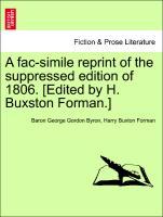 Seller image for A fac-simile reprint of the suppressed edition of 1806. [Edited by H. Buxston Forman.] for sale by moluna