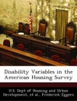 Bild des Verkufers fr Disability Variables in the American Housing Survey zum Verkauf von moluna