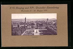 Ansichtskarte Karlsruhe, XVI. Ringtag u. XIV. Deutscher Sammlertag, Aug. 1910, Händler