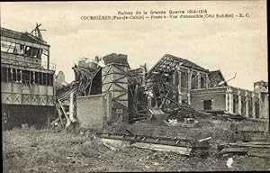 Bild des Verkufers fr Ansichtskarte / Postkarte Courrires Pas de Calais, Grube 4, Ruinen des Ersten Weltkriegs, bersicht zum Verkauf von akpool GmbH