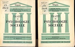 Bild des Verkufers fr Trait de psychologie sociale Volumes 1 + 2 zum Verkauf von avelibro OHG