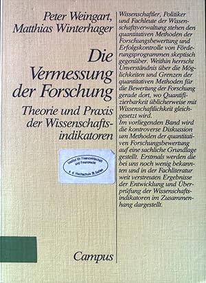 Image du vendeur pour Die Vermessung der Forschung : Theorie u. Praxis d. Wissenschaftsindikatoren. mis en vente par books4less (Versandantiquariat Petra Gros GmbH & Co. KG)