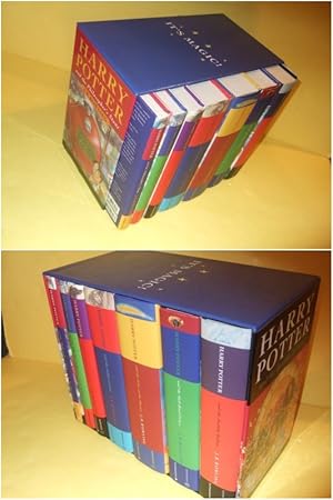 Seller image for SEVEN Volumes in SLIPCASE: Harry Potter & the Philosopher's Stone ( AKA: Sorcerer's Stone ); Chamber of Secrets; Prisoner of Azkaban; Goblet of Fire; Order of the Phoenix; Half Blood Prince; Deathly Hallows --book 1, 2, 3, 4, 5, 6, 7 ( Philosophers ) for sale by Leonard Shoup