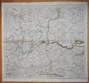 Antique Map Countries Thirty miles Round LONDON, Thomas Kitchin, Original 1773