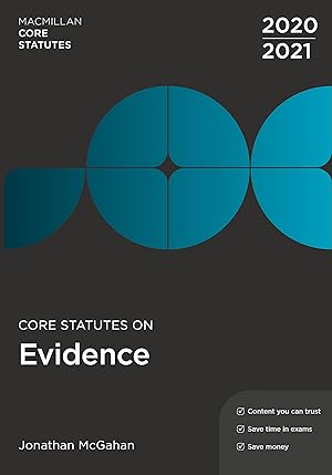 Bild des Verkufers fr Core Statutes on Evidence 2020-21 zum Verkauf von moluna