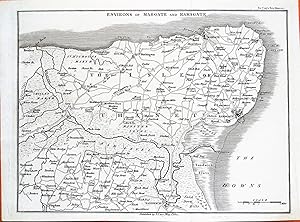 Antique Map KENT, ISLE Of THANET,RAMSGATE MARGATE John Cary Original County Map 1812