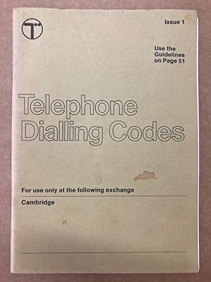 British Telecom Telephone Dialling Codes, Issue 1. Cambridge Exchange.