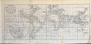 Bild des Verkufers fr Cartography World 1775 | Engraving and etching of the world: Zeekaart (map of the sea's) tonende afwijkingen van het kompas (deviations compass), made in 1775, 1 p. zum Verkauf von Antiquariaat Arine van der Steur / ILAB