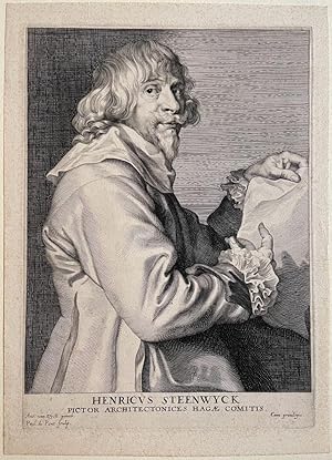 Antique print, engraving I Portrait of Hendrik van Steenwyck II, published ca. 1640, 1 p.