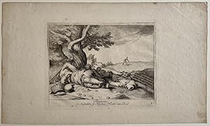 Antique print, engraving I The month Augustus (maand Augustus), published ca. 1635, 1 p.