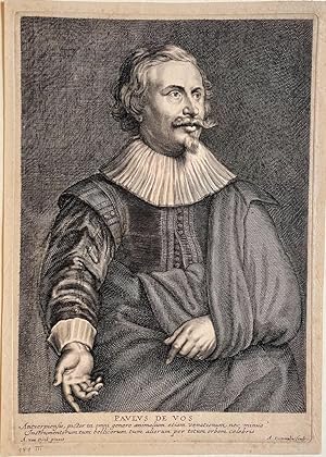 Antique print, engraving I Portrait of Paul de Vos, published ca. 1640, 1 p.