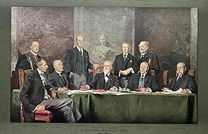 Original lithograph/lithografie Haagsche Post, coloured | Het ministerie Cort van der Linden 1913...