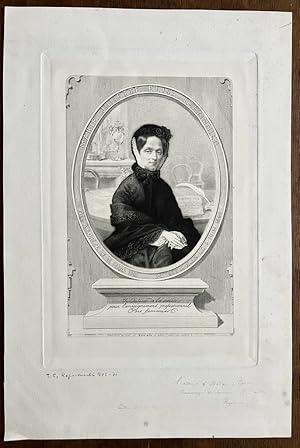 Antique portrait print lithography | Portrait of Marie Juliette Elisa Lemonnier, 1805-1865, 1 p.