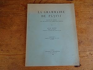 LA GRAMMAIRE DE PANINI Traduite du Sanskrit avec des extraits des commentaires indigènes Fascicul...