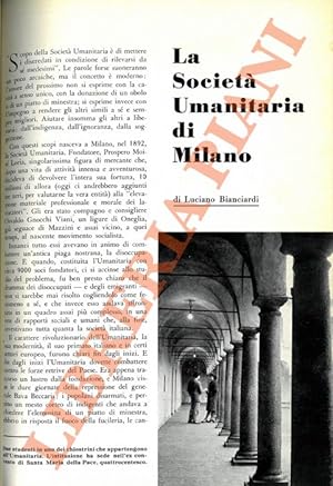 Bild des Verkufers fr La Societ Umanitaria di Milano. zum Verkauf von Libreria Piani