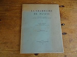 LA GRAMMAIRE DE PANINI Traduite du Sanskrit avec des extraits des commentaires indigènes Fascicul...