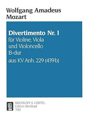 Bild des Verkufers fr Divertimento Nr.1 B-Dur KV Anh.IV:229 fr Streichtrio 3 Stimmen zum Verkauf von moluna