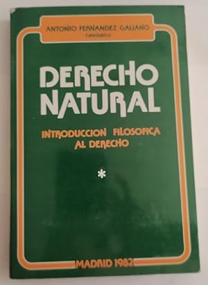 Bild des Verkufers fr Derecho natural : introduccin filosfica al derecho zum Verkauf von La Leona LibreRa