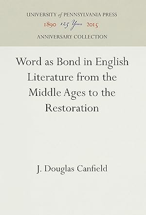 Seller image for Word as Bond in English Literature from the Middle Ages to the Restoration for sale by moluna