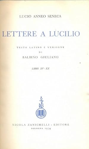 Immagine del venditore per Lettere a Lucilio libri XV-XX venduto da Librodifaccia