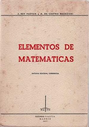 Imagen del vendedor de Elementos de matemticas. Octava edicin corregida. a la venta por Librera y Editorial Renacimiento, S.A.