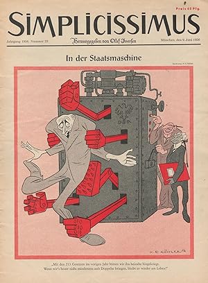 Bild des Verkufers fr Simplicissimus,Jahrgang 1956, Nummer 23, Mnchen, den 9. Juni 1956 zum Verkauf von Antiquariat Kastanienhof