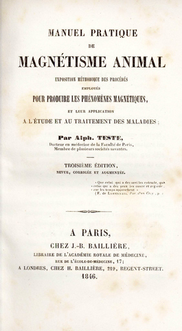 Manuel pratique de magnétisme animal, exposition méthodique des procédés employés pour produire l...