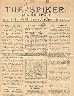 The spiker. Volume I, no. 6. November 19, 1917