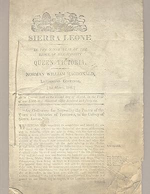 Sierra Leone. In the ninth year of the reign of Her Majesty Queen Victoria. Norman William MacDon...