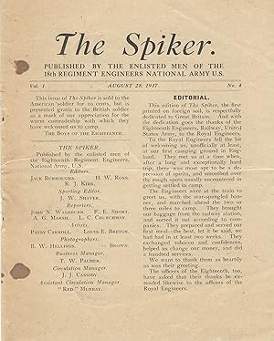 The spiker. Volume I, no. 4. August 28, 1917