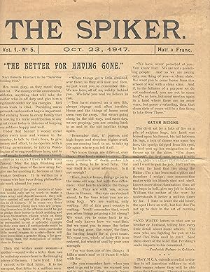 The spiker. Volume I, no. 5. October 23, 1917