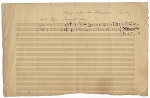 Autograph musical sketchleaf from the composer's opera, Benvenuto Cellini