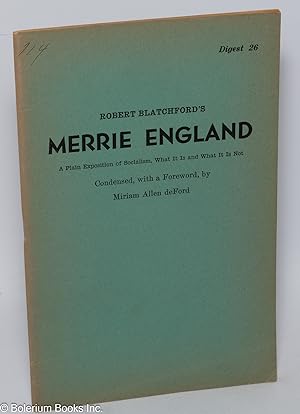 Seller image for Robert Blatchford's merrie England: a plain exposition of socialism, what it is and what it is not for sale by Bolerium Books Inc.