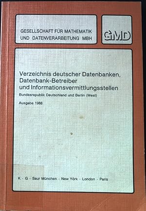 Verzeichnis deutscher Datenbanken, Datenbank-Betreiber und Informationsvermittlungsstellen. Bunde...