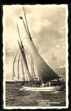 Ansichtskarte Glücksburg, Segelyacht Albatros, Hanseatische Yachtschule