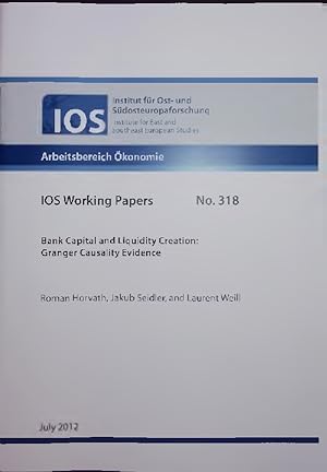 Imagen del vendedor de Bank Capital and Liquidity Creation: Granger Causality Evidence. IOS Working Papers No. 318 a la venta por Antiquariat Bookfarm