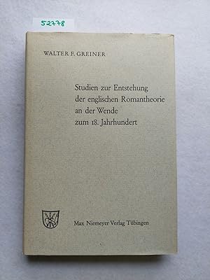 Seller image for Studien zur Entstehung der englischen Romantheorie an der Wende zum 18. Jahrhundert for sale by Versandantiquariat Claudia Graf