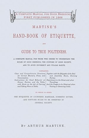 Seller image for Martine s Hand-Book of Etiquette for sale by moluna
