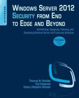 Bild des Verkufers fr Windows Server 2012 Security from End to Edge and Beyond zum Verkauf von moluna